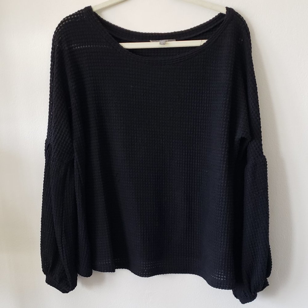 Anthropologie Black Knit Top